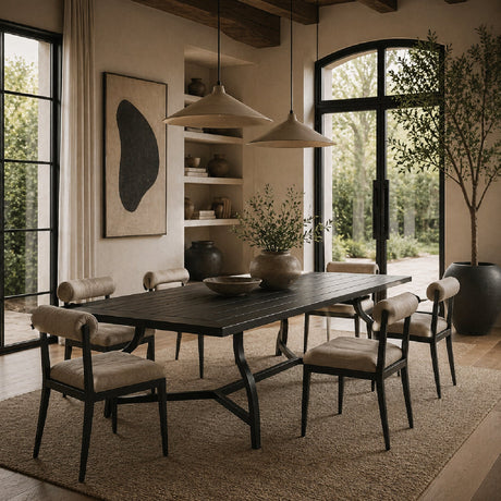 Modern European furniture - Black Aluminum Outdoor Dining Table - www.oroa.com