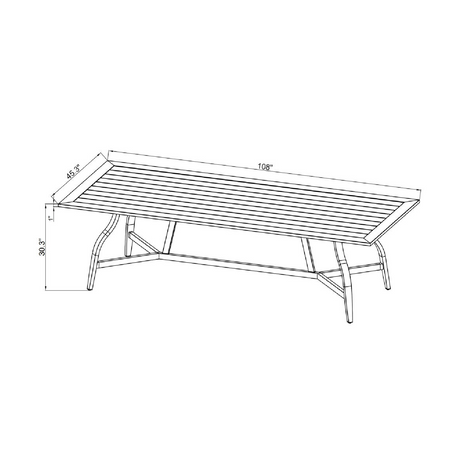 Modern European furniture - Black Aluminum Outdoor Dining Table - www.oroa.com