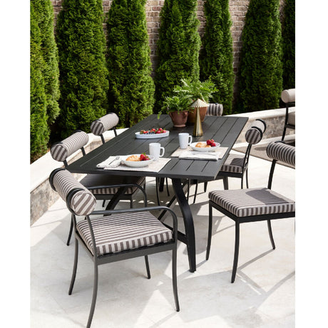 Modern European furniture - Black Aluminum Outdoor Dining Table - www.oroa.com