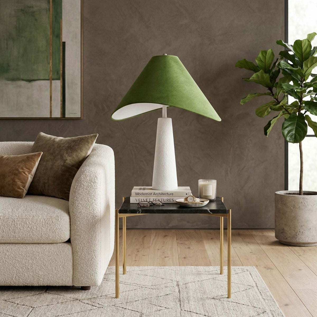 Modern European furniture - Cotton Shade Accent Table Lamp - www.oroa.com