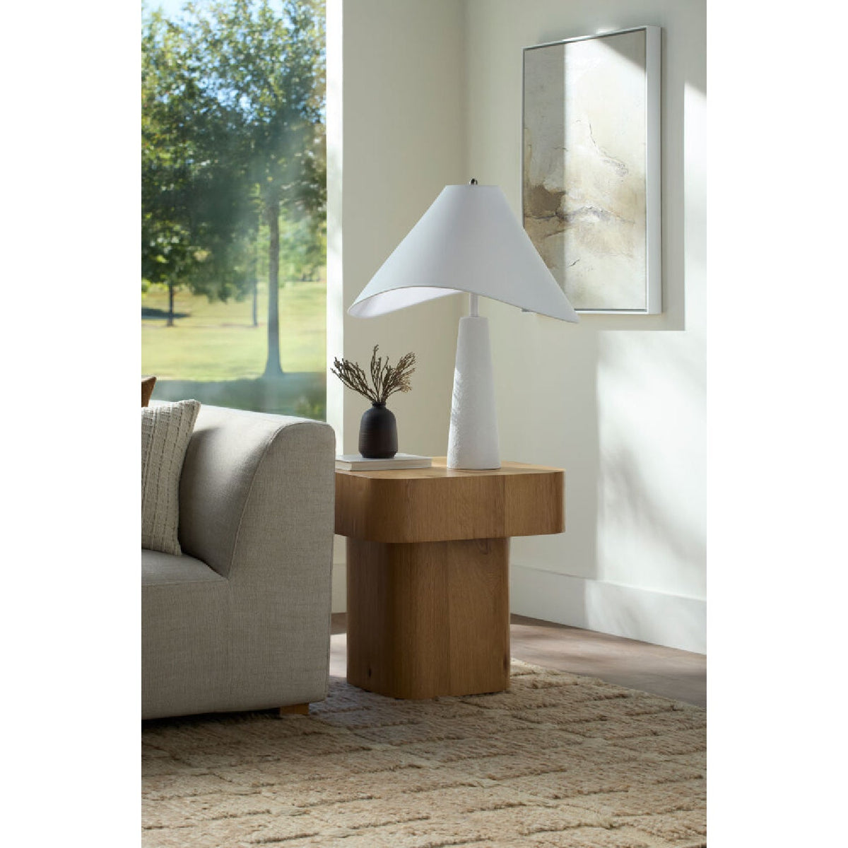 Modern European furniture - Cotton Shade Accent Table Lamp - www.oroa.com