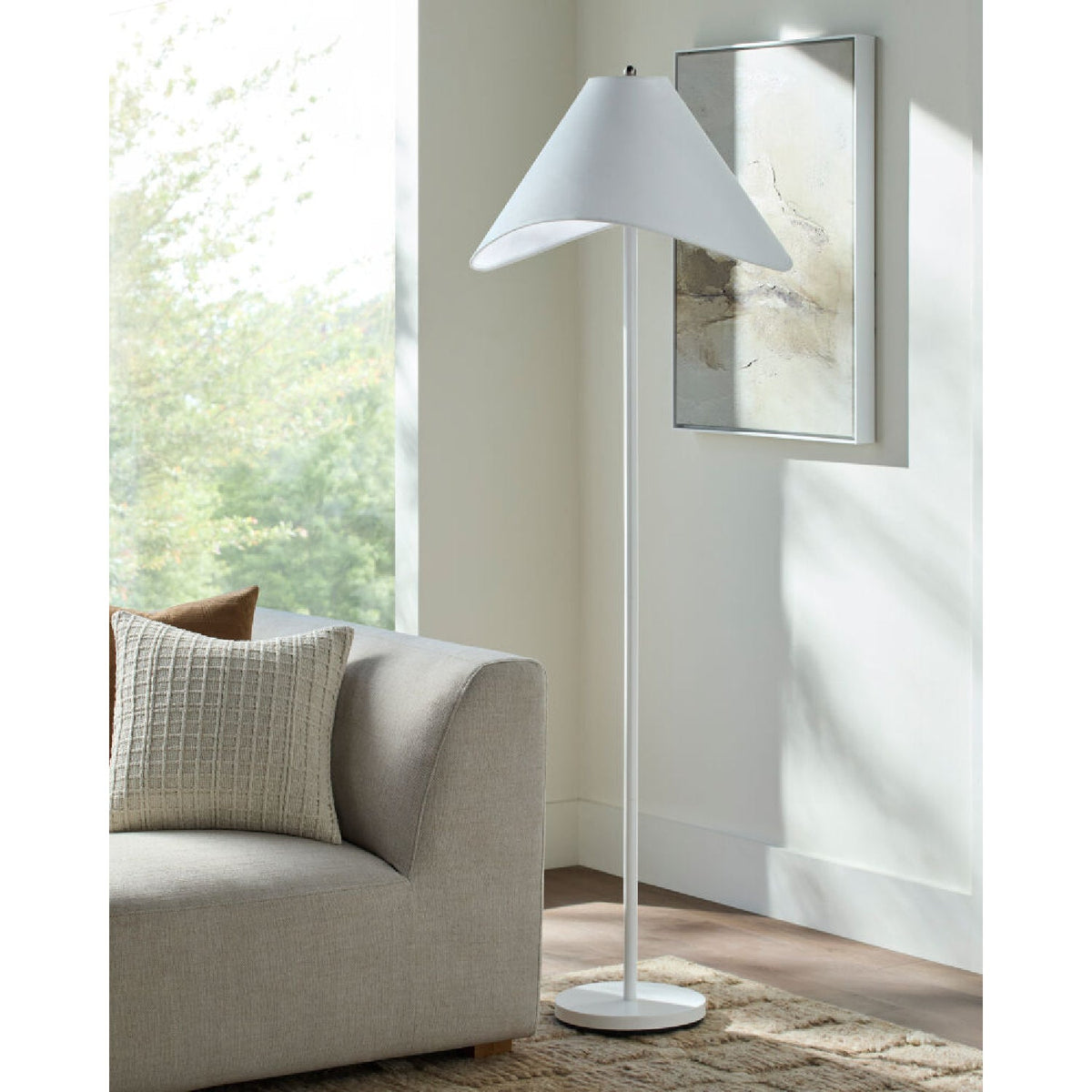 Modern European furniture - Cotton Shade Accent Floor Lamp - www.oroa.com