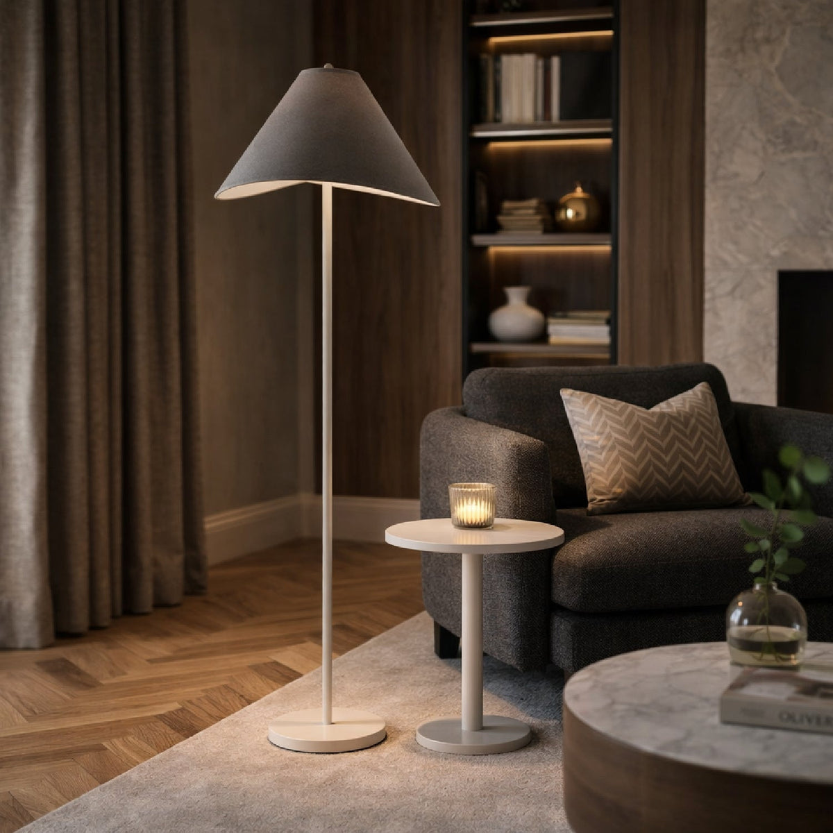Modern European furniture - Cotton Shade Accent Floor Lamp - www.oroa.com