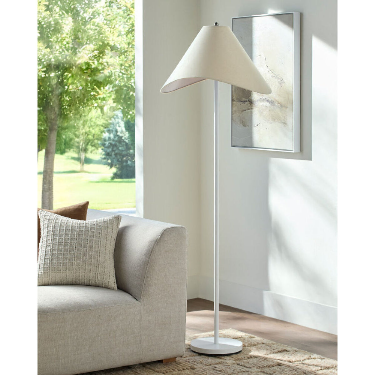 Modern European furniture - Cotton Shade Accent Floor Lamp - www.oroa.com