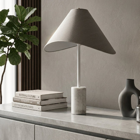 Modern European furniture - Marble Base Cotton Table Lamp - www.oroa.com