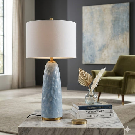 Modern European furniture - Blue Base Accent Table Lamp - www.oroa.com
