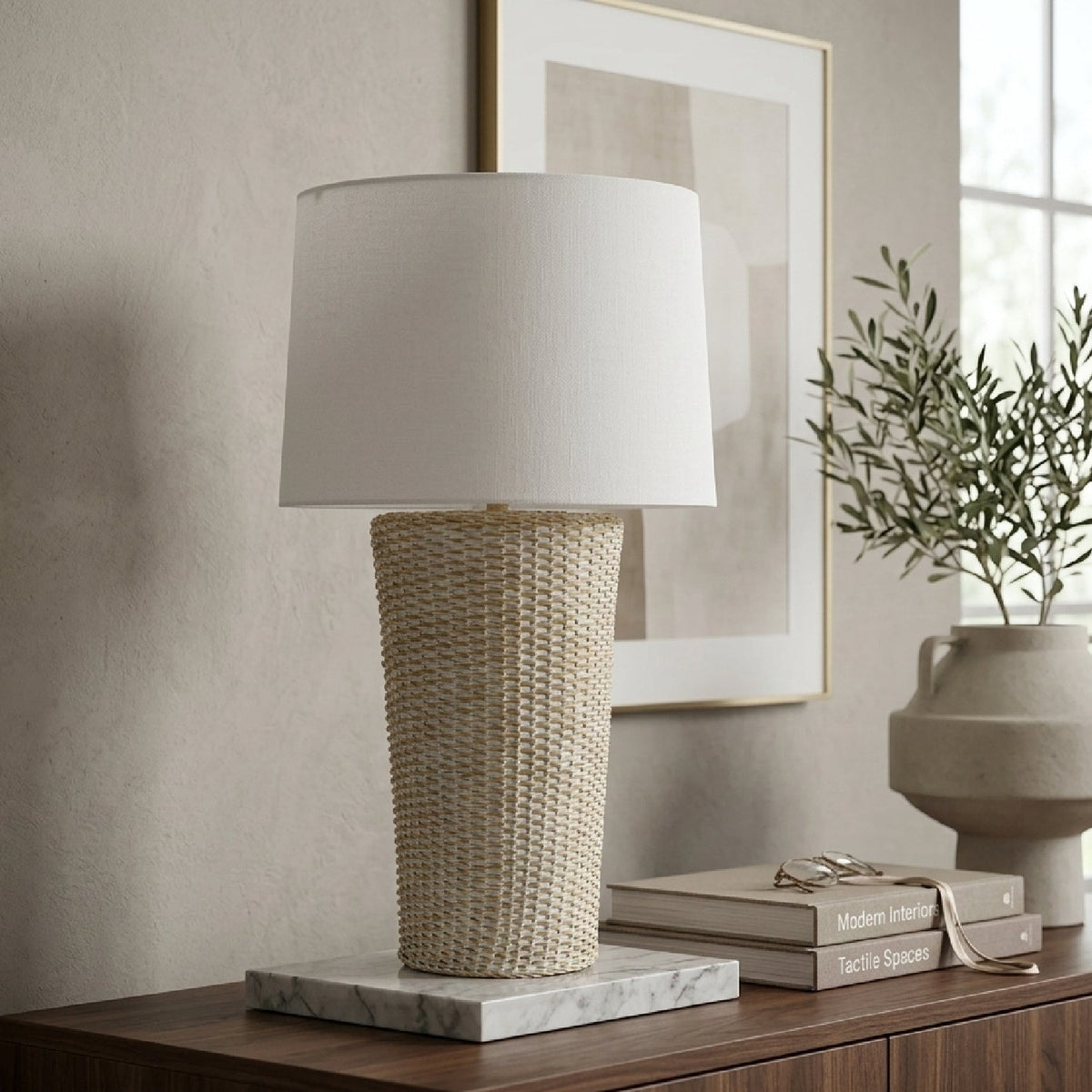 Modern European furniture - Rattan Woven Accent Table Lamp - www.oroa.com