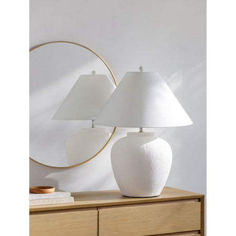 Modern European furniture - Cream Ceramic Accent Table Lamp - www.oroa.com