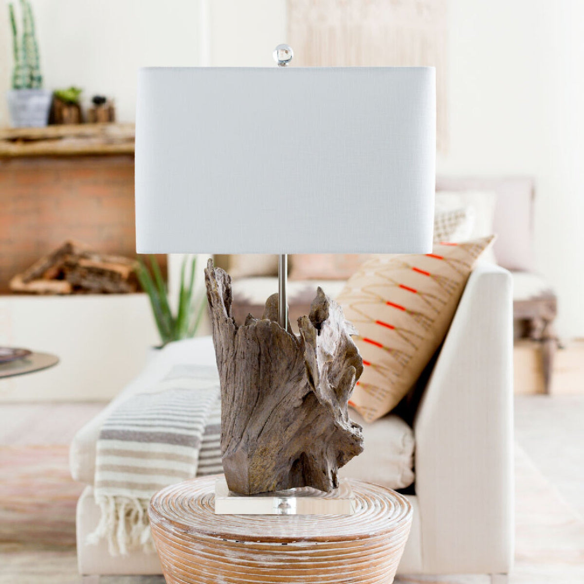 Modern European furniture - Organic Wooden-Look Table Lamp - www.oroa.com