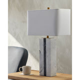 Modern European furniture - Marble White Linen Table Lamp - www.oroa.com