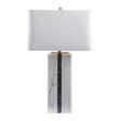Modern European furniture - Marble White Linen Table Lamp - www.oroa.com