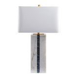 Modern European furniture - Marble White Linen Table Lamp - www.oroa.com