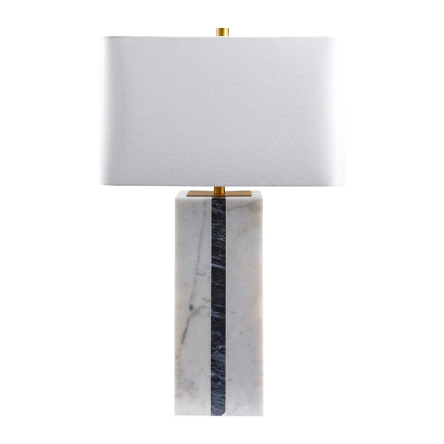 Modern European furniture - Marble White Linen Table Lamp - www.oroa.com