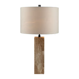 Modern European furniture - Travertine Cream Linen Table Lamp - www.oroa.com