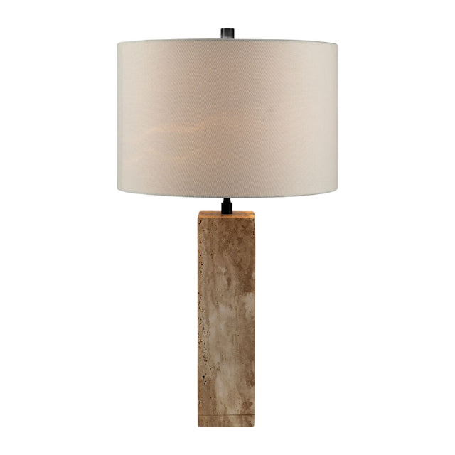 Modern European furniture - Travertine Cream Linen Table Lamp - www.oroa.com
