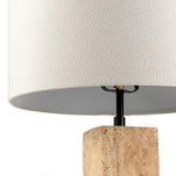 Modern European furniture - Travertine Cream Linen Table Lamp - www.oroa.com