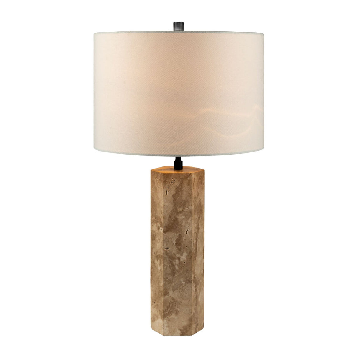 Modern European furniture - Travertine Cream Linen Table Lamp - www.oroa.com
