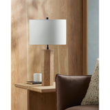 Modern European furniture - Travertine Cream Linen Table Lamp - www.oroa.com