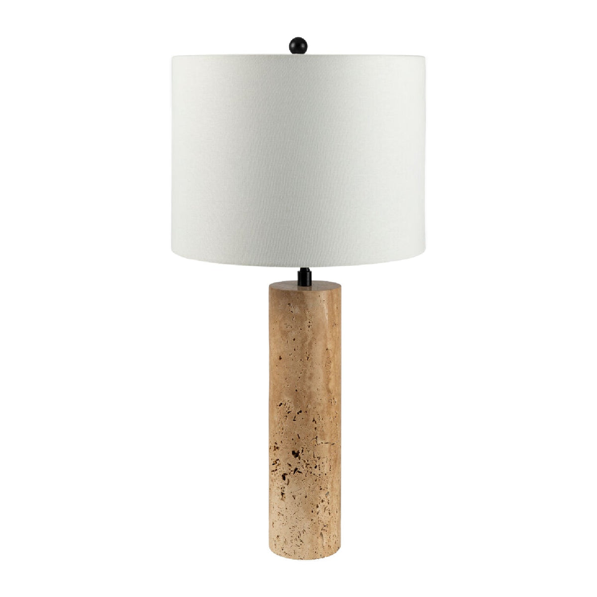 Modern European furniture - Travertine Cream Linen Table Lamp - www.oroa.com