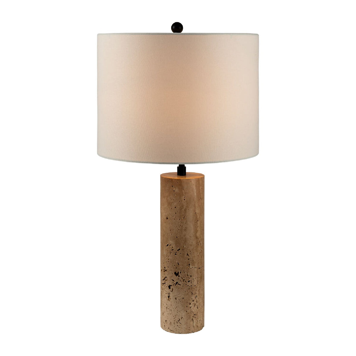 Modern European furniture - Travertine Cream Linen Table Lamp - www.oroa.com