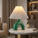 Modern European furniture - Ceramic White Linen Table Lamp - www.oroa.com