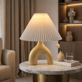 Modern European furniture - Ceramic White Linen Table Lamp - www.oroa.com