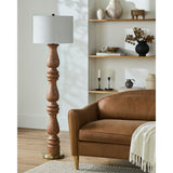 Modern European furniture - Beige Linen Accent Floor Lamp - www.oroa.com