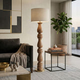 Modern European furniture - Beige Linen Accent Floor Lamp - www.oroa.com