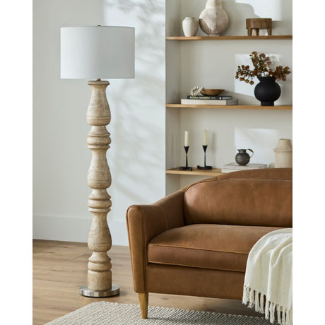 Modern European furniture - White Linen Accent Floor Lamp - www.oroa.com