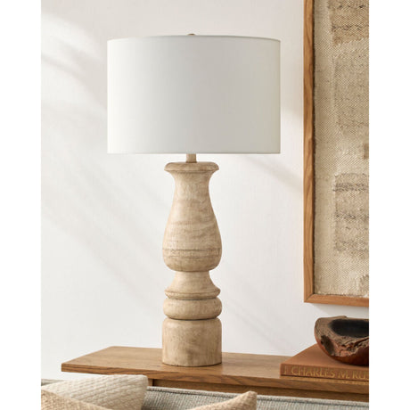 Modern European furniture - White Linen Accent Table Lamp - www.oroa.com