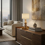 Modern European furniture - White Linen Accent Table Lamp - www.oroa.com