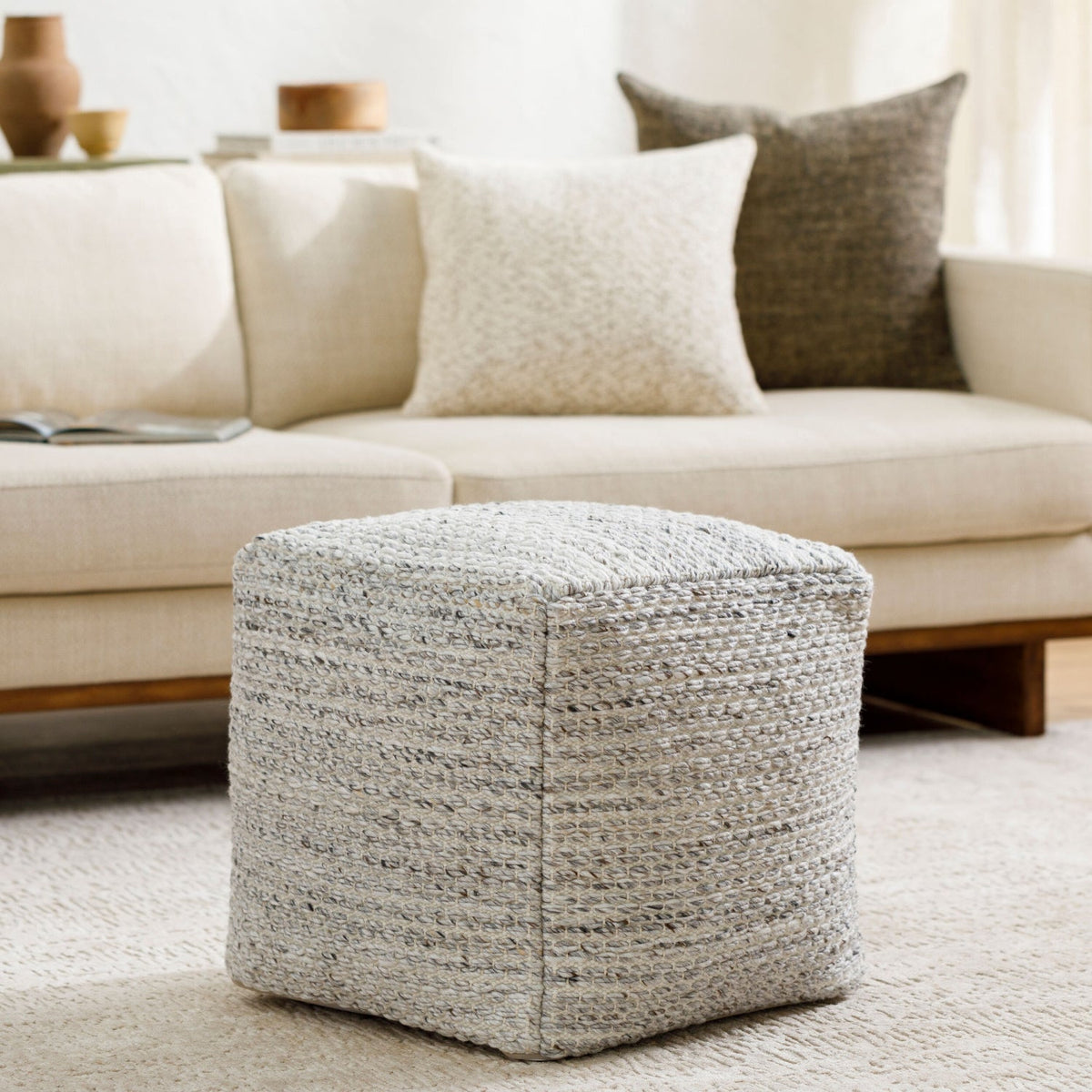 Modern European furniture - Woven Cube Outdoor Pouf - www.oroa.com
