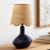 Modern European furniture - Wavy Rattan Accent Table Lamp - www.oroa.com