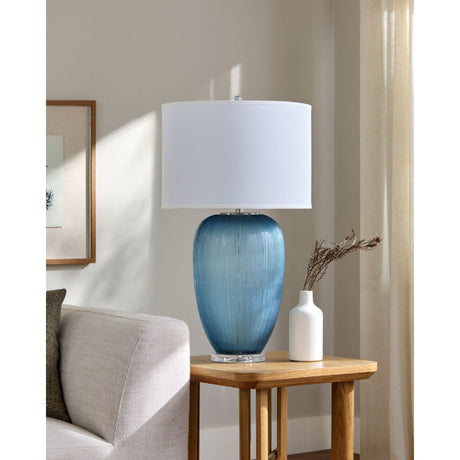 Modern European furniture - Blue Glass Accent Table Lamp - www.oroa.com