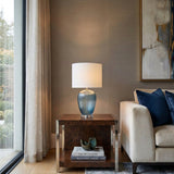 Modern European furniture - Blue Glass Accent Table Lamp - www.oroa.com