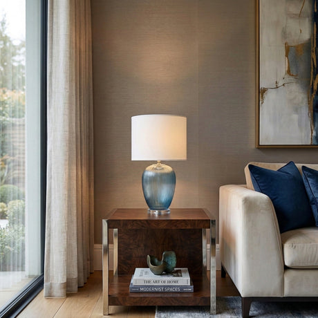 Modern European furniture - Blue Glass Accent Table Lamp - www.oroa.com