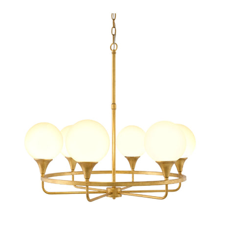 Modern European furniture - 6-Light White Glass Chandelier - www.oroa.com