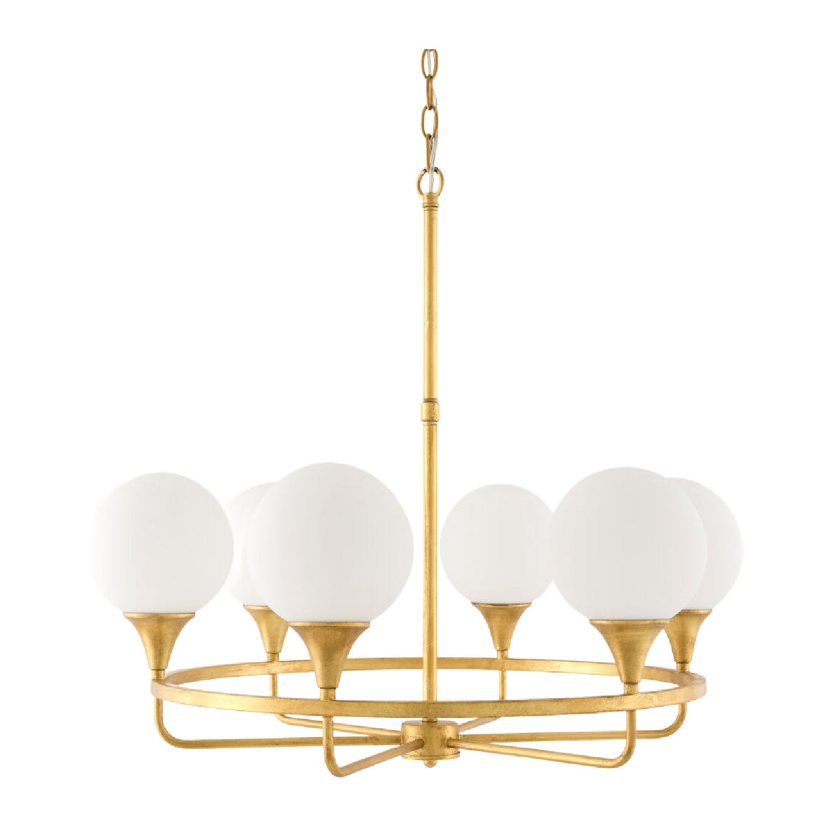 Modern European furniture - 6-Light White Glass Chandelier - www.oroa.com
