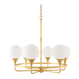 Modern European furniture - 6-Light White Glass Chandelier - www.oroa.com