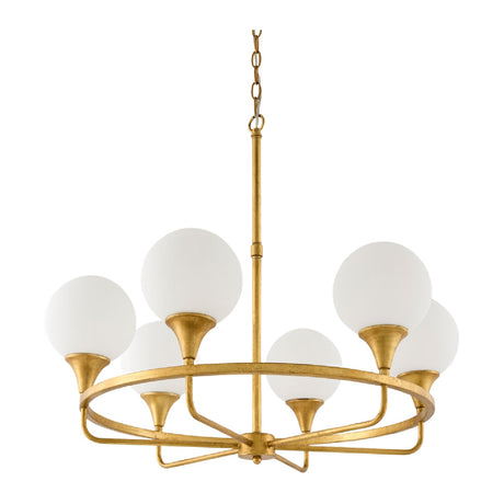 Modern European furniture - 6-Light White Glass Chandelier - www.oroa.com