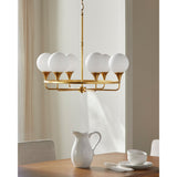 Modern European furniture - 6-Light White Glass Chandelier - www.oroa.com