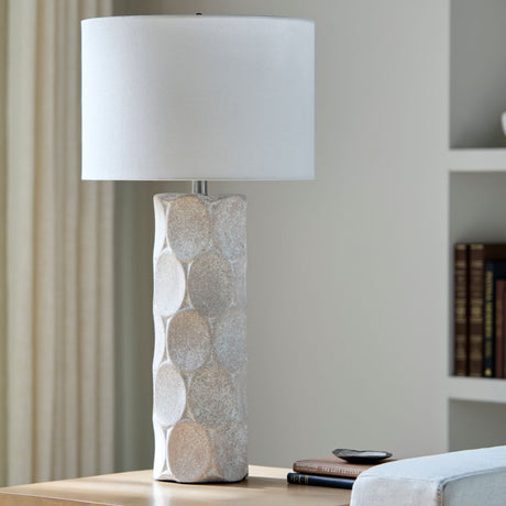 Modern European furniture - White Linen Shade Floor Lamp - www.oroa.com
