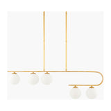Modern European furniture - White Glass 5-Light Linear Chandelier - www.oroa.com
