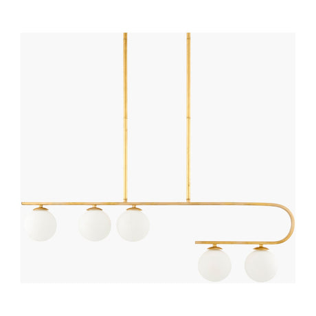 Modern European furniture - White Glass 5-Light Linear Chandelier - www.oroa.com