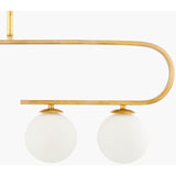 Modern European furniture - White Glass 5-Light Linear Chandelier - www.oroa.com