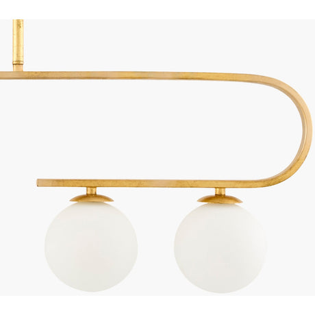 Modern European furniture - White Glass 5-Light Linear Chandelier - www.oroa.com
