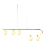 Modern European furniture - White Glass 5-Light Linear Chandelier - www.oroa.com