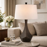 Modern European furniture - Gray Faceted Accent Table Lamp - www.oroa.com