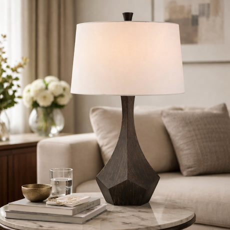 Modern European furniture - Gray Faceted Accent Table Lamp - www.oroa.com