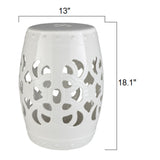 Modern European furniture - Openwork Glazed Ceramic Garden Stool - www.oroa.com